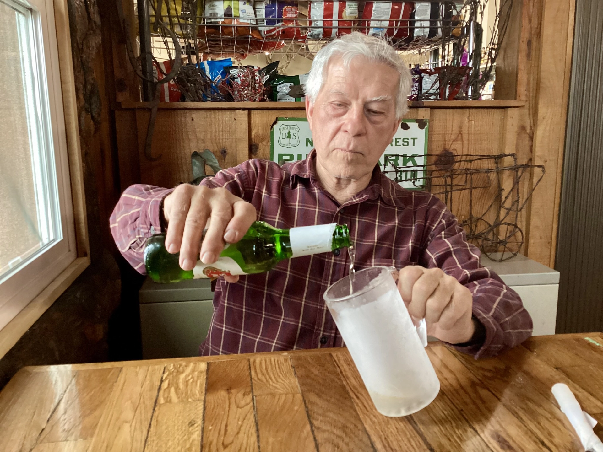 Dennis enjoying a beer at Eagle Guest Ranch