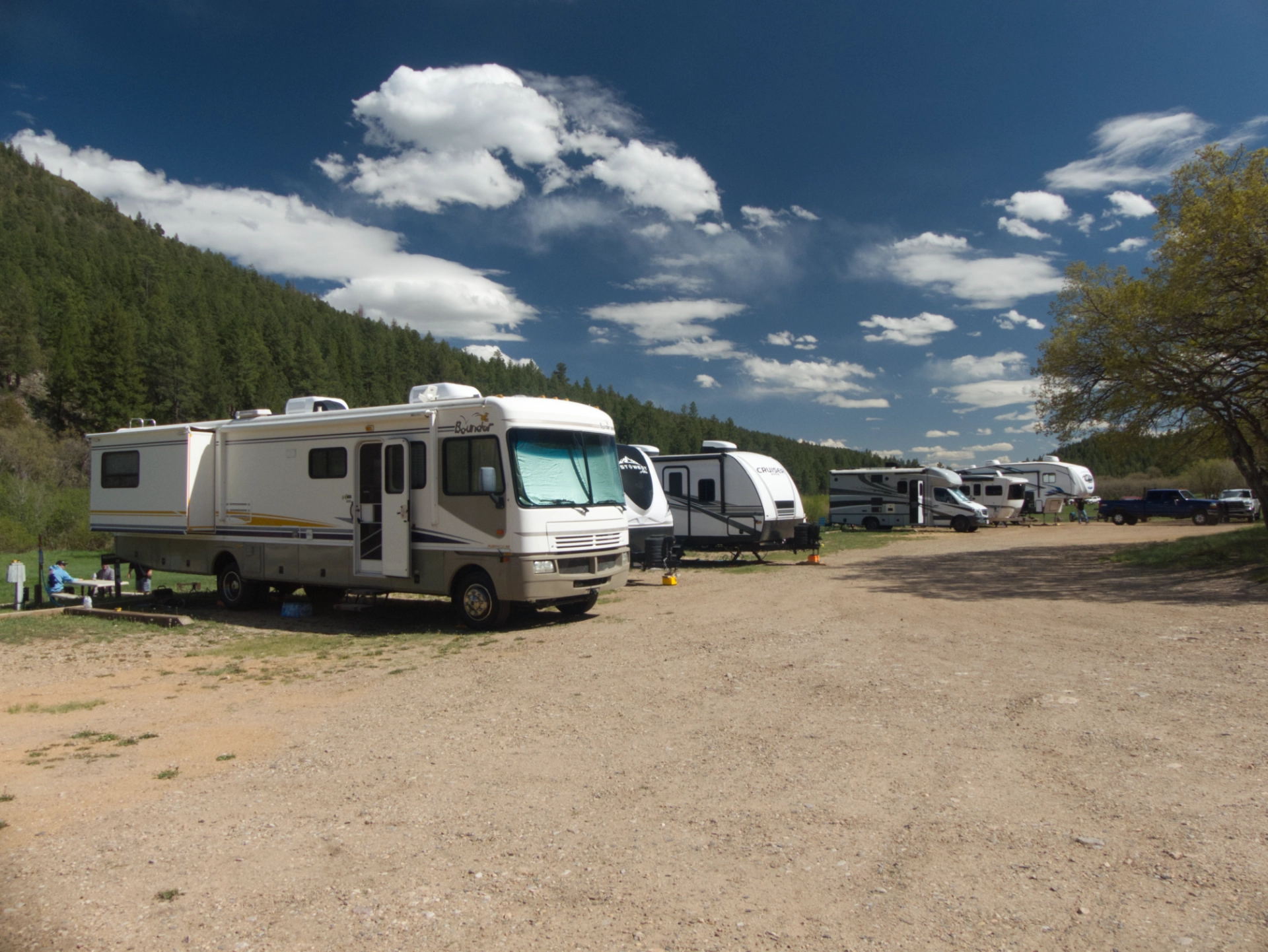 RV row at Coyote Creek Campground