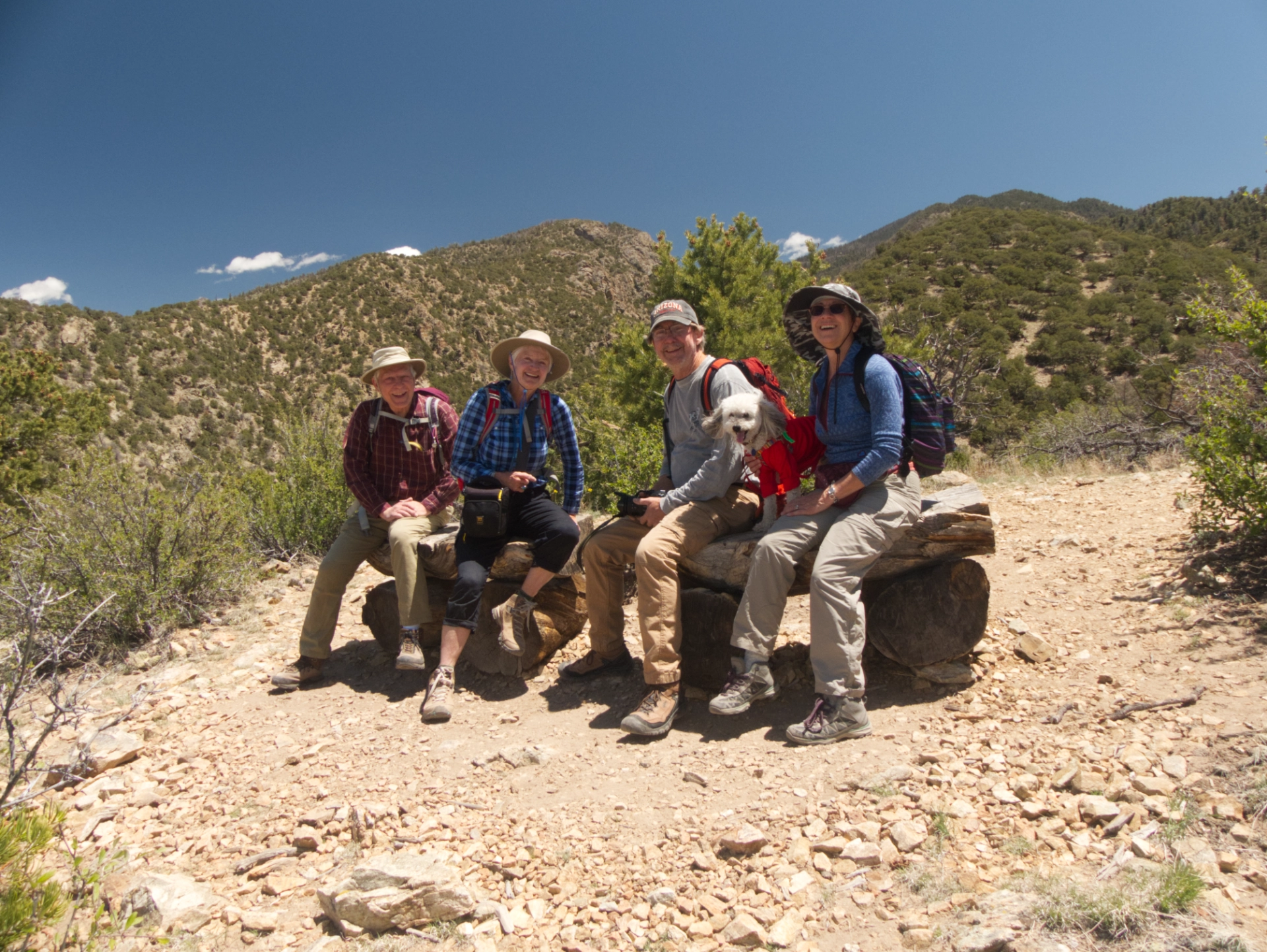 all five of us at the top of the Overlook Trail
