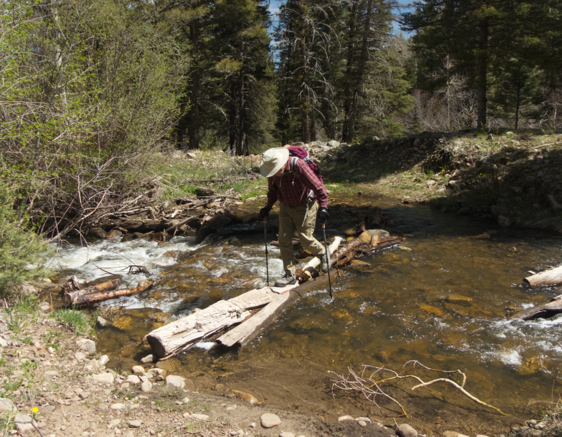 rough bridge across Agua Piedra Creek