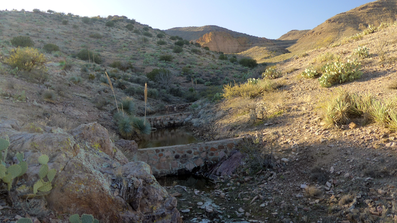 series of stone check dams