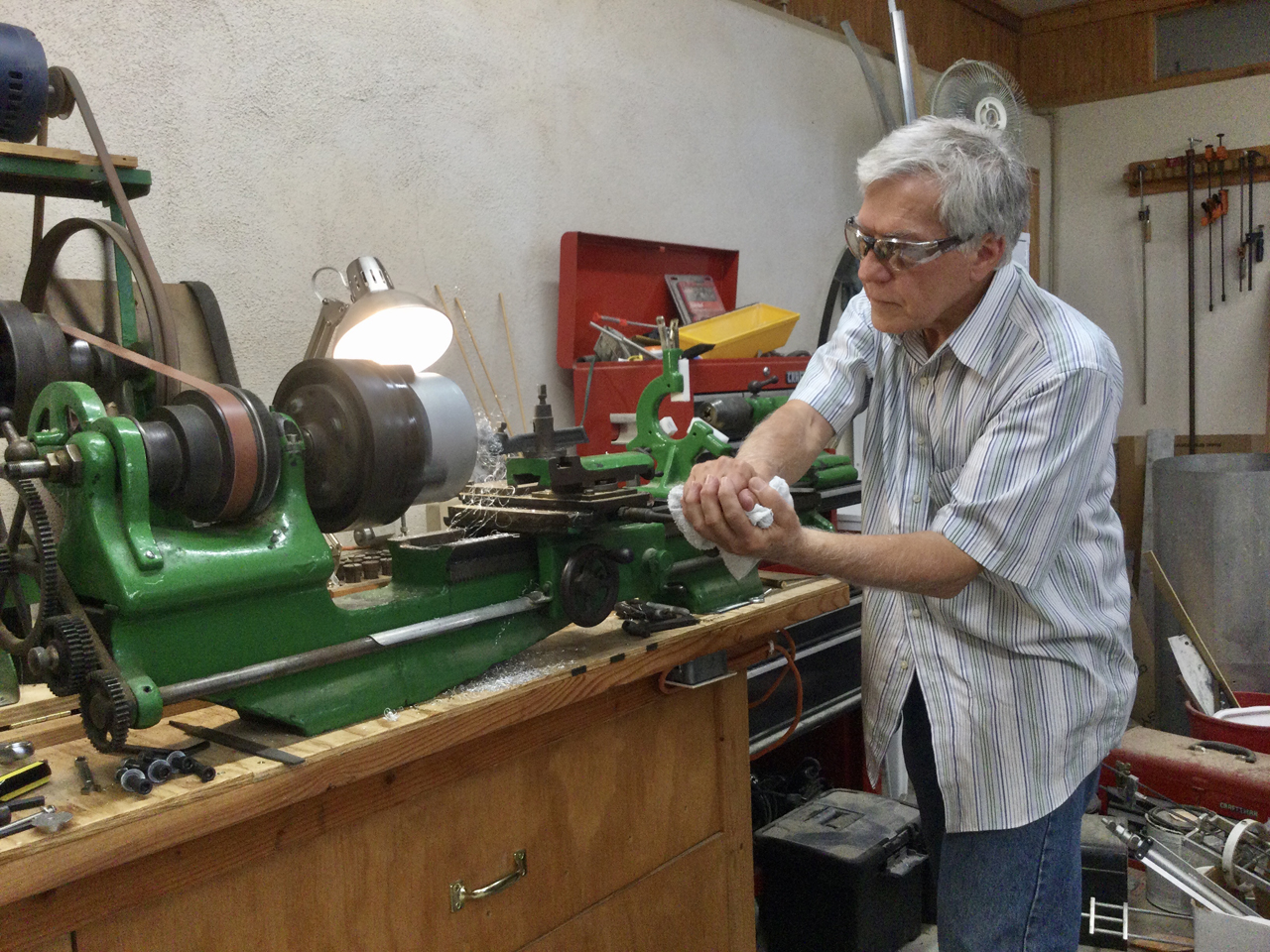 machining on an antique lathe