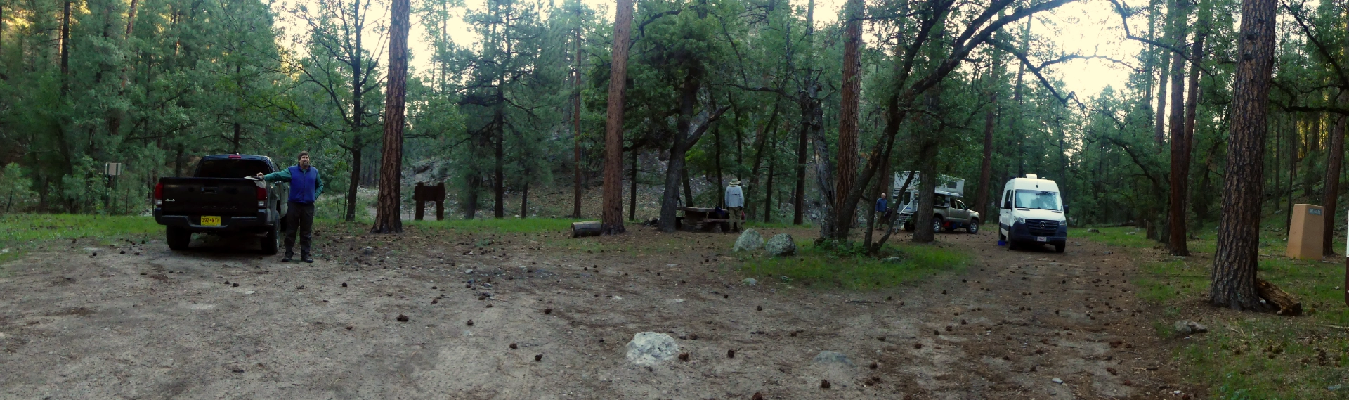 early morning panorama of Rocky Canyon Campground
