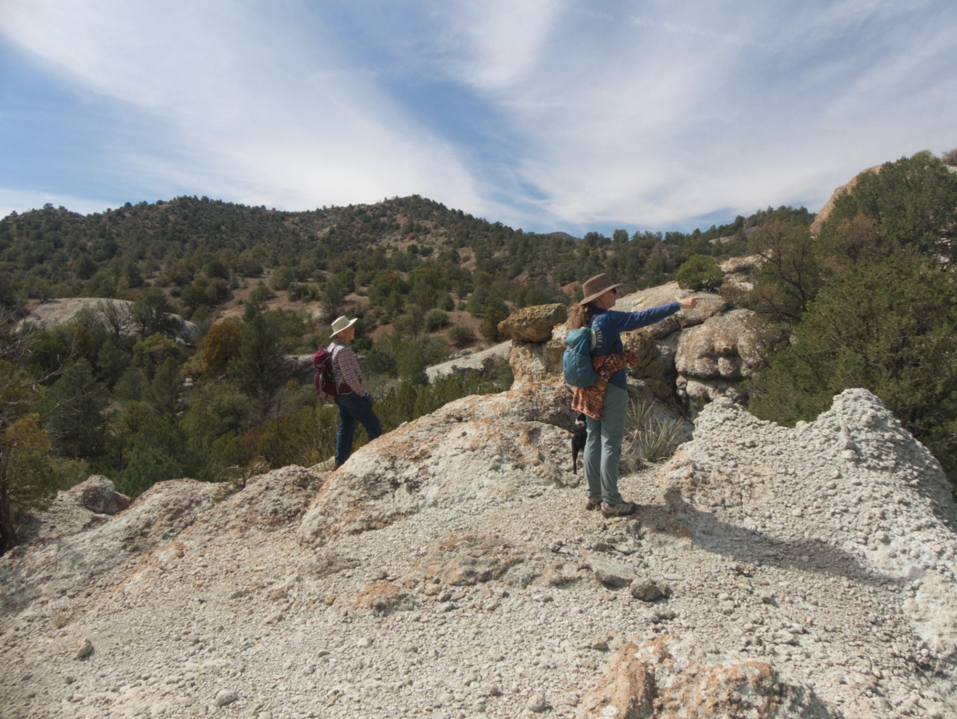 scrambling in the blue rocks