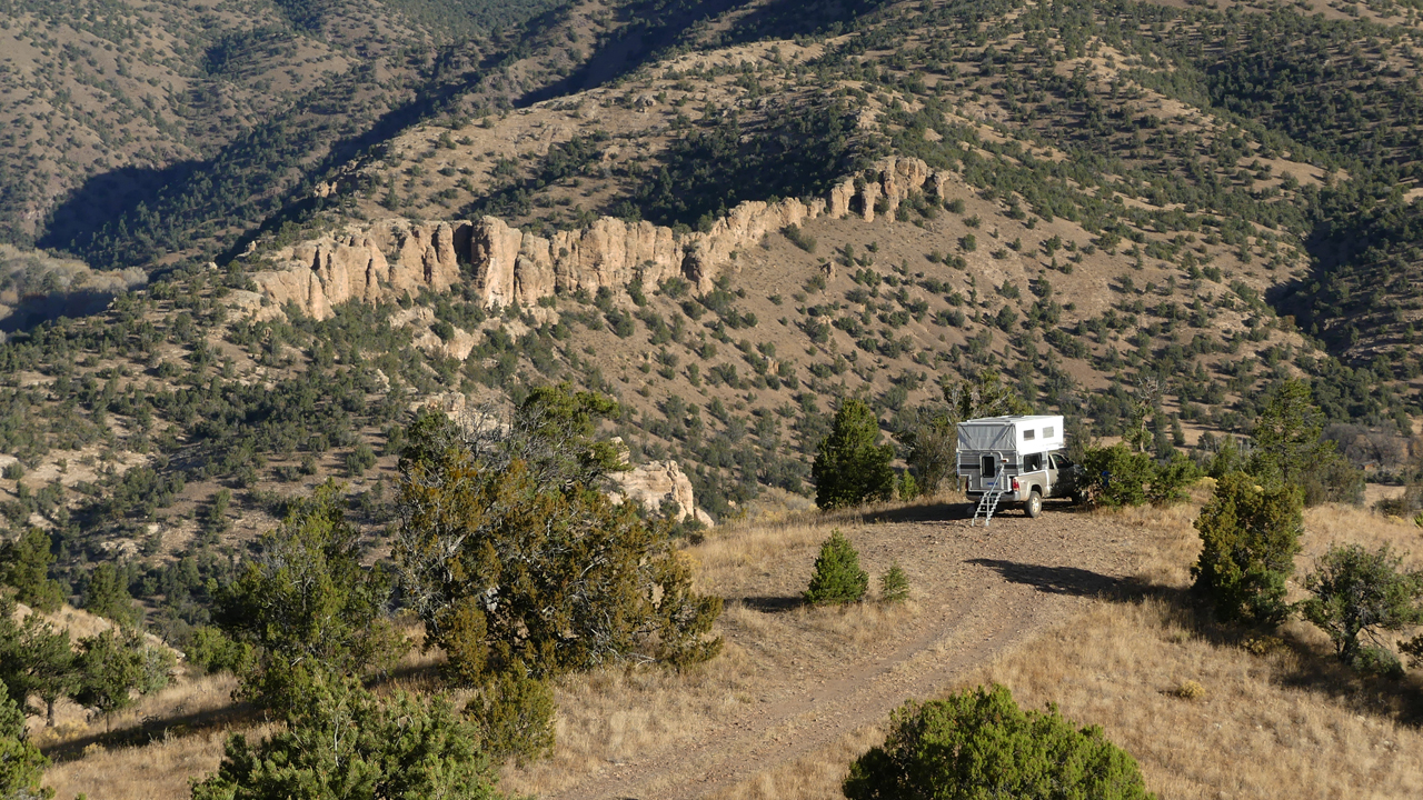 distant view of campsite