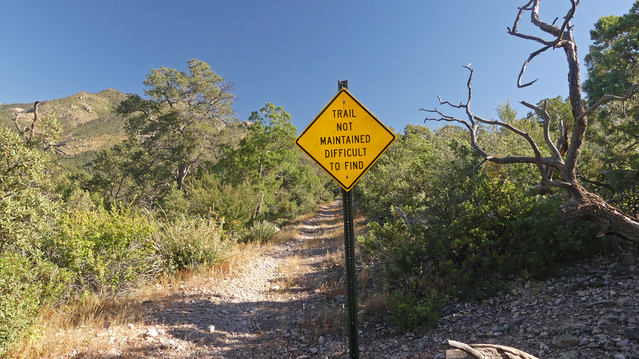 trail not maintained sign