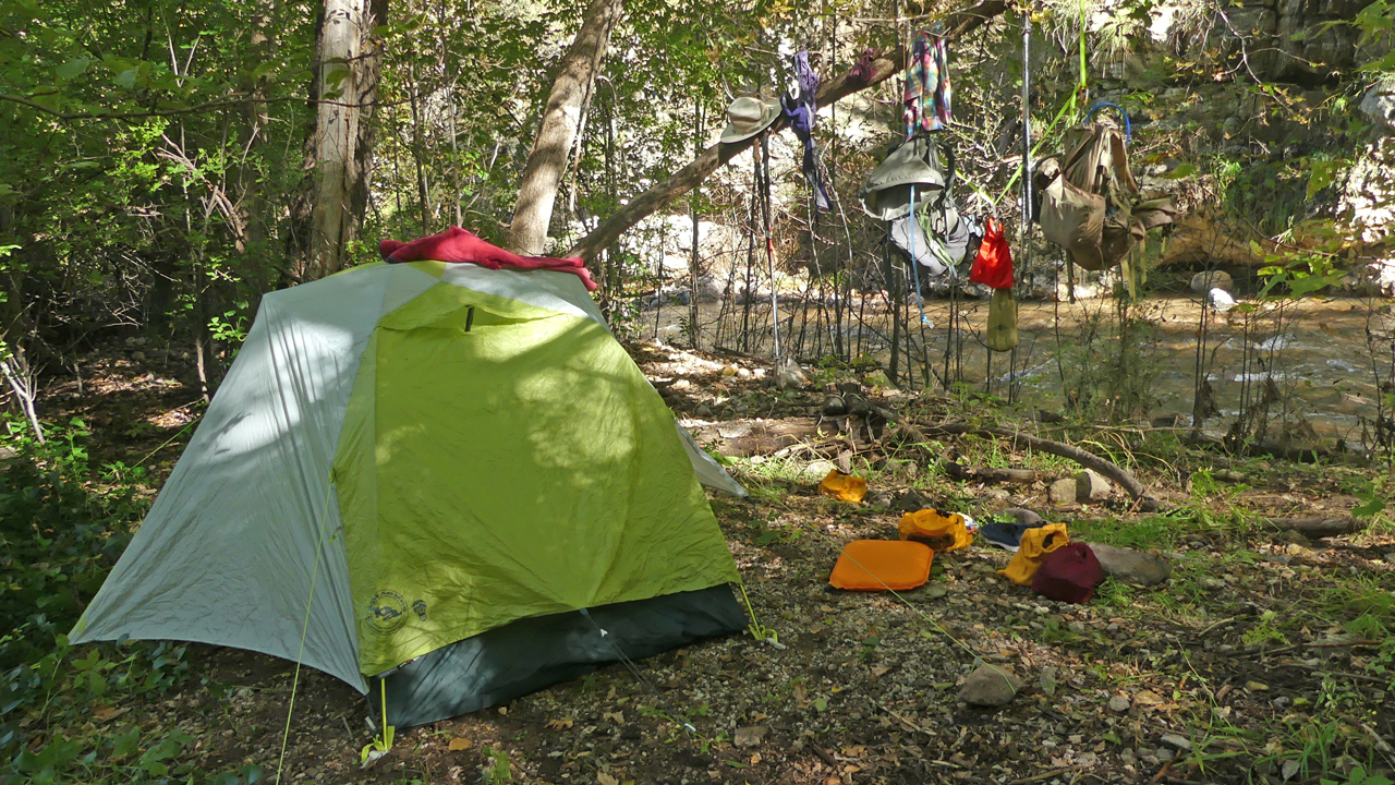 campsite on Dry Creek