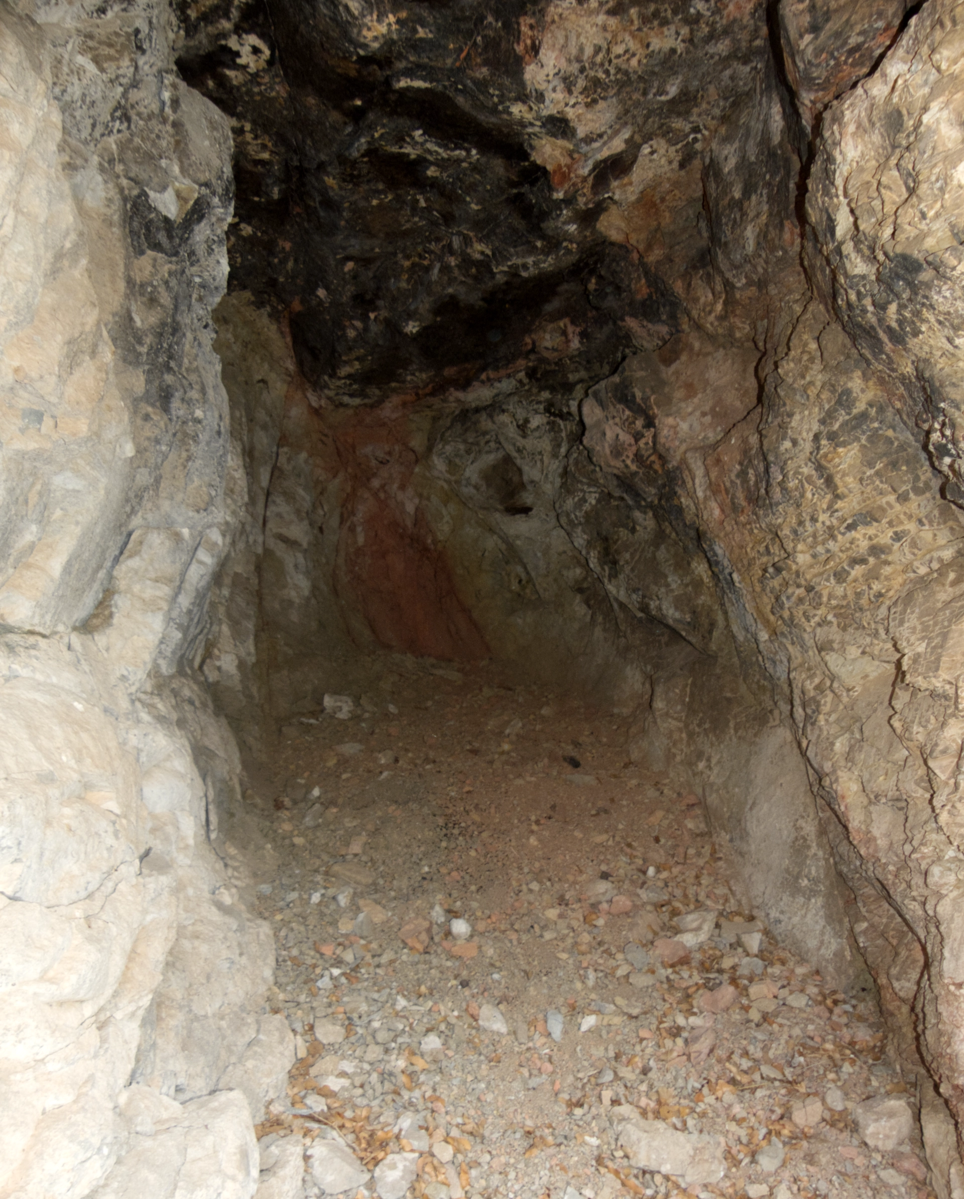 Cave or mine with a blackened ceiling