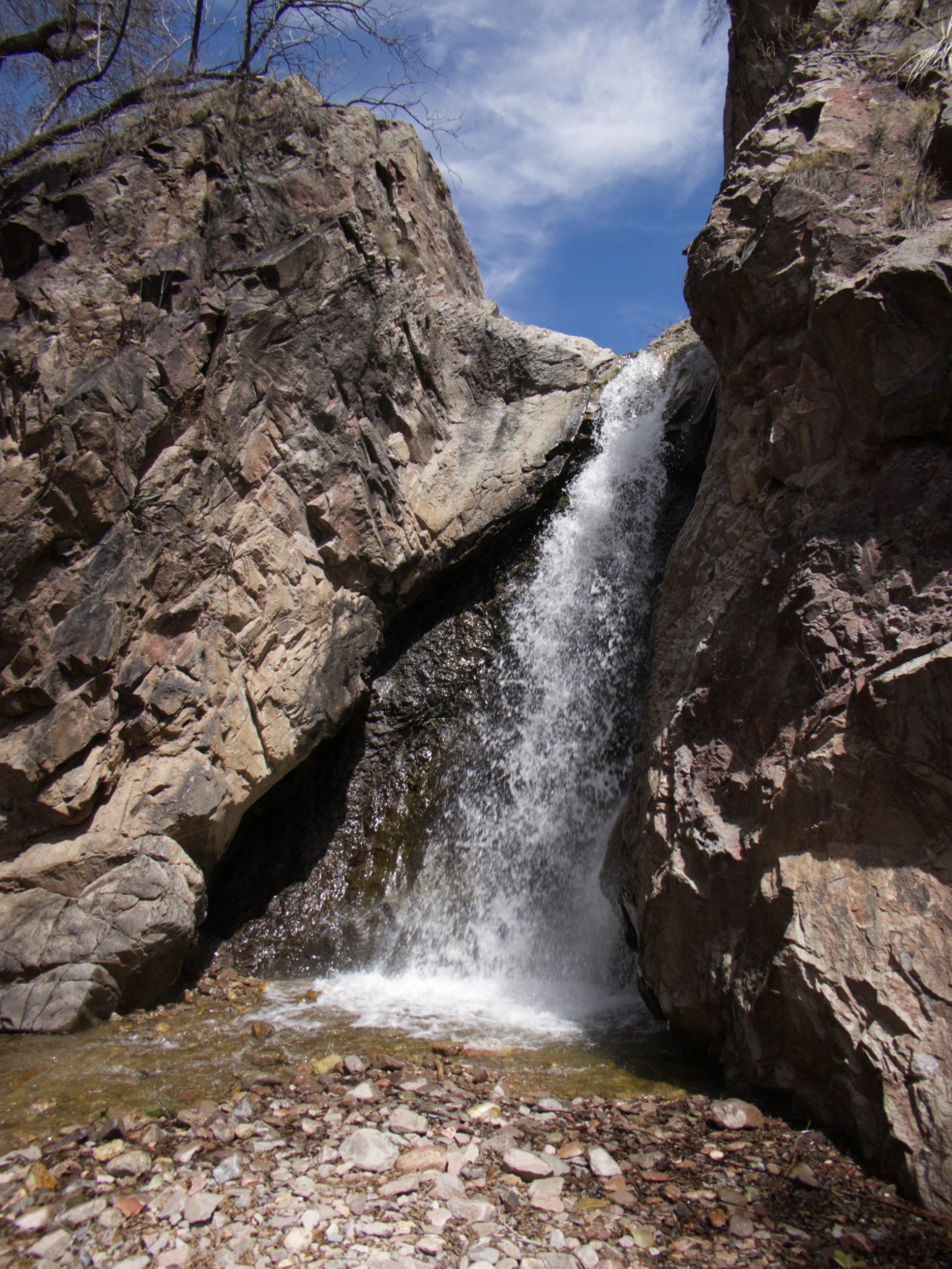 close-up of the waterfall