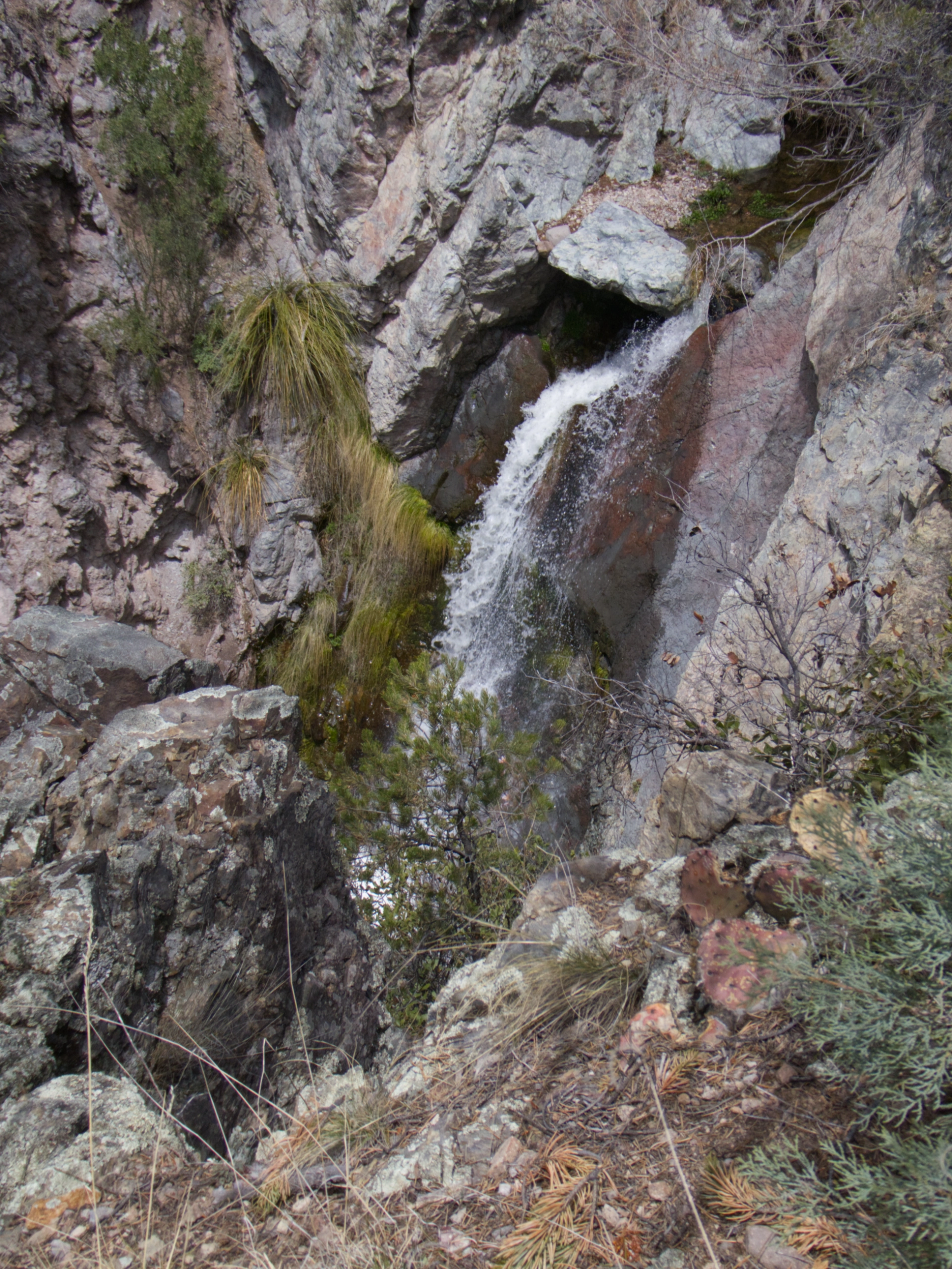 view from above an even taller waterfall