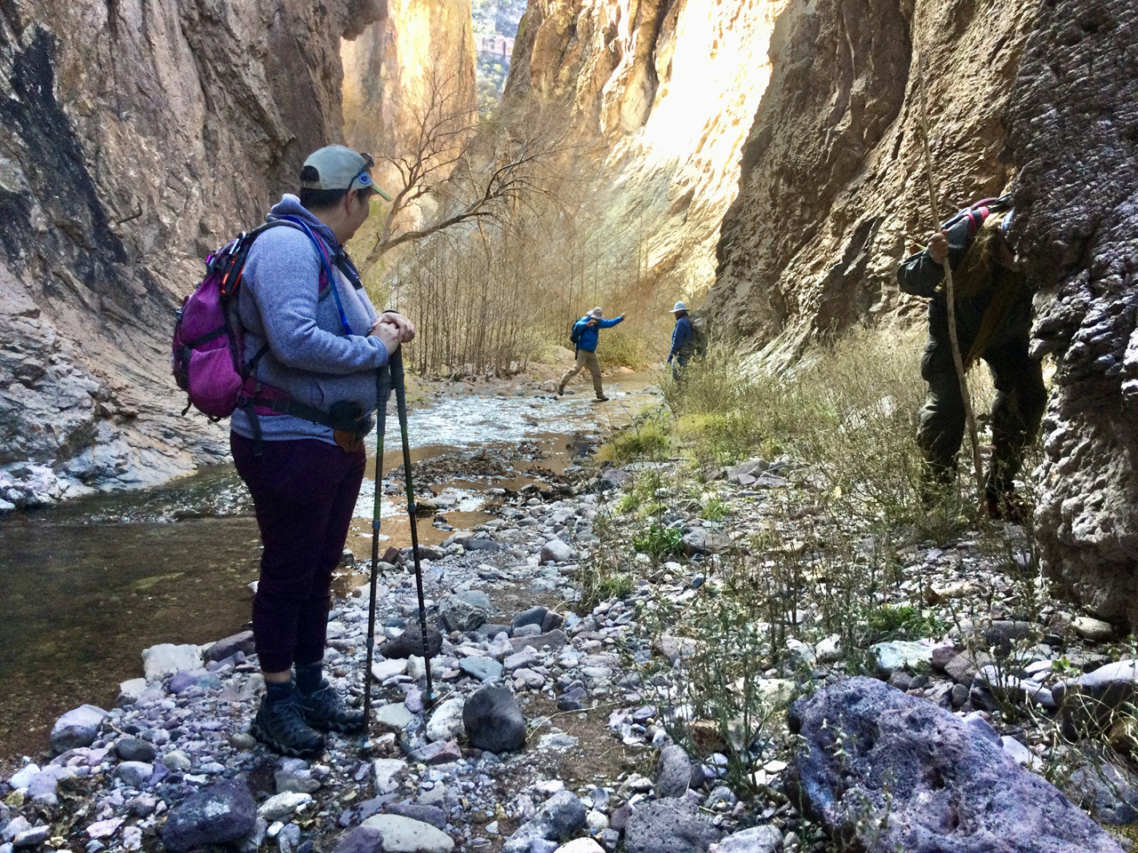 leaping across Mineral Creek