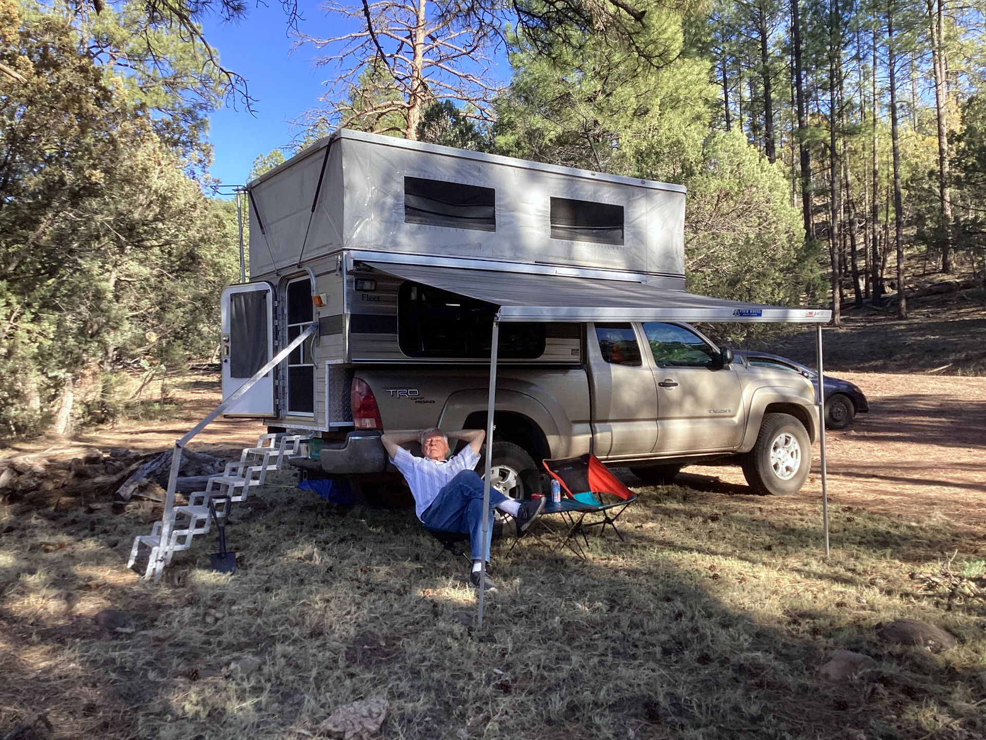 Dennis relaxing in camp