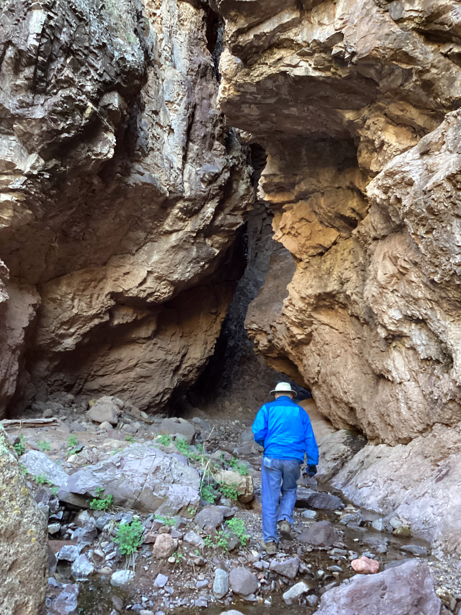 Dennis approaching the grotto