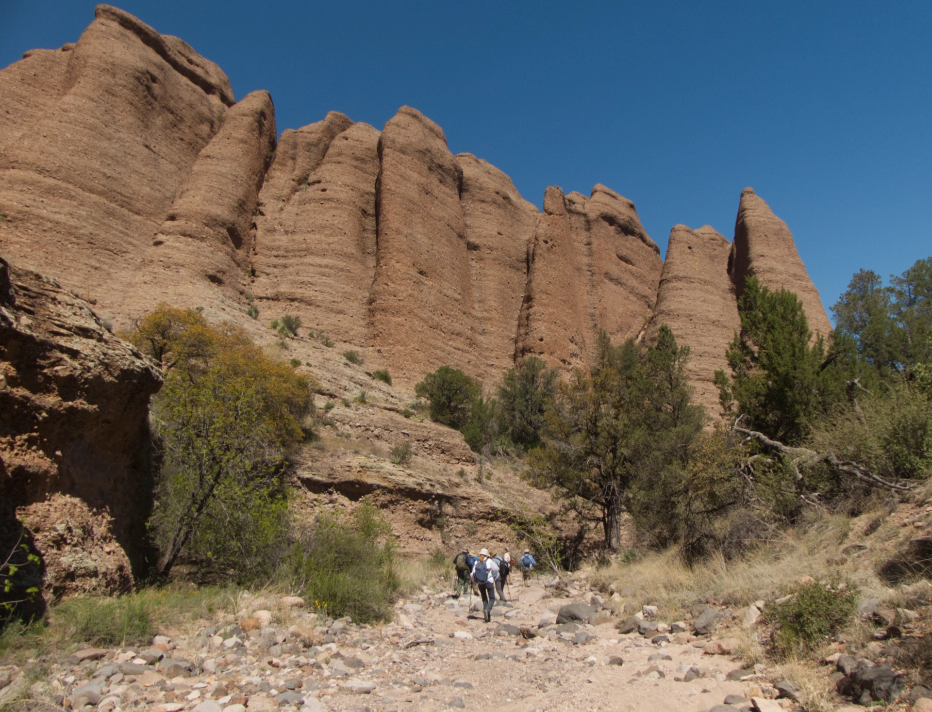 towering red cliffs