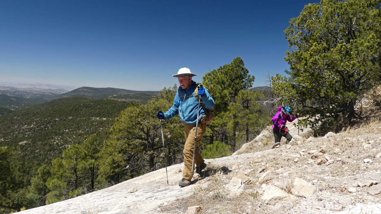 steep uphill scramble