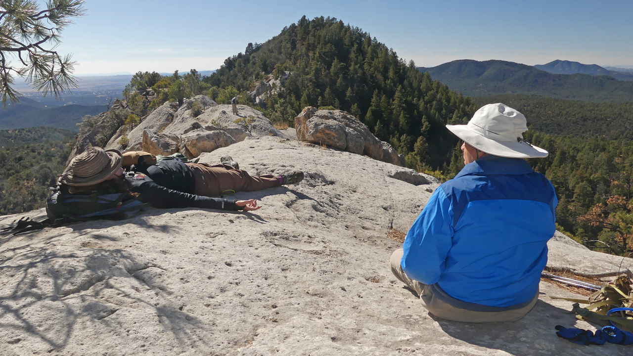 sunbathing on the ridge