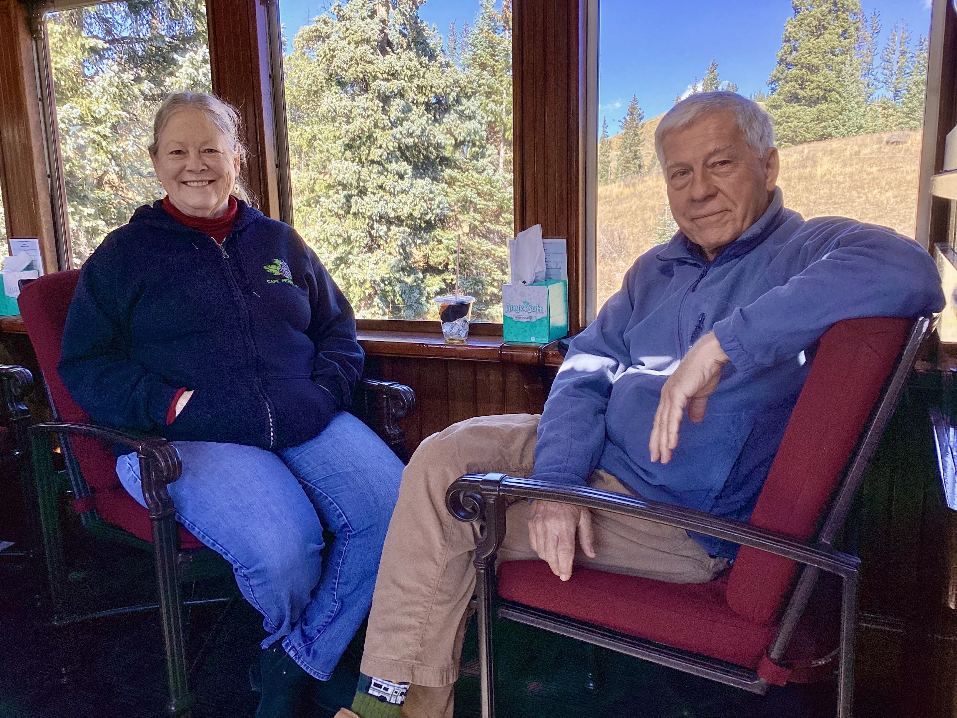 Ann and Dennis in the parlor car