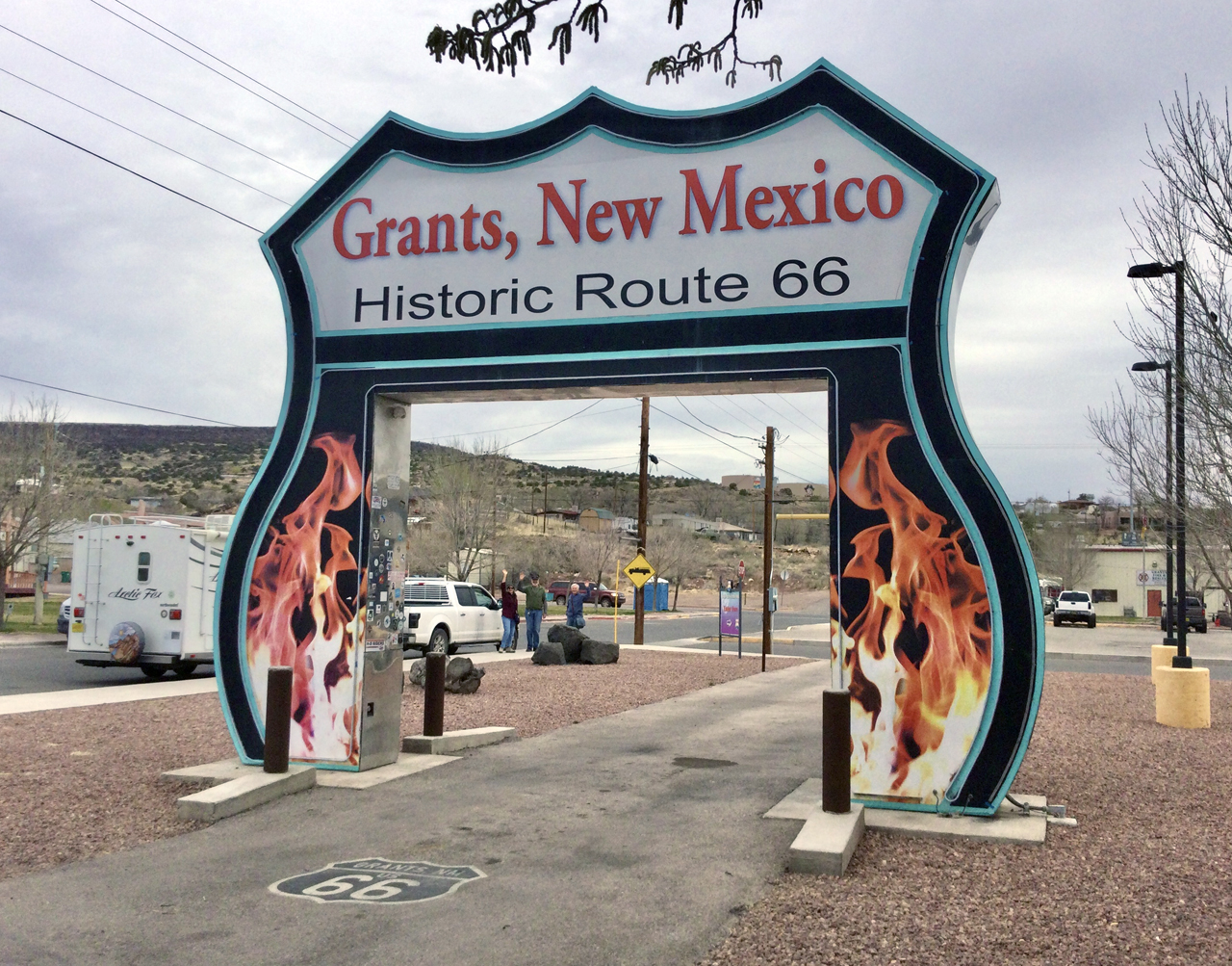 lighted arch in Grants