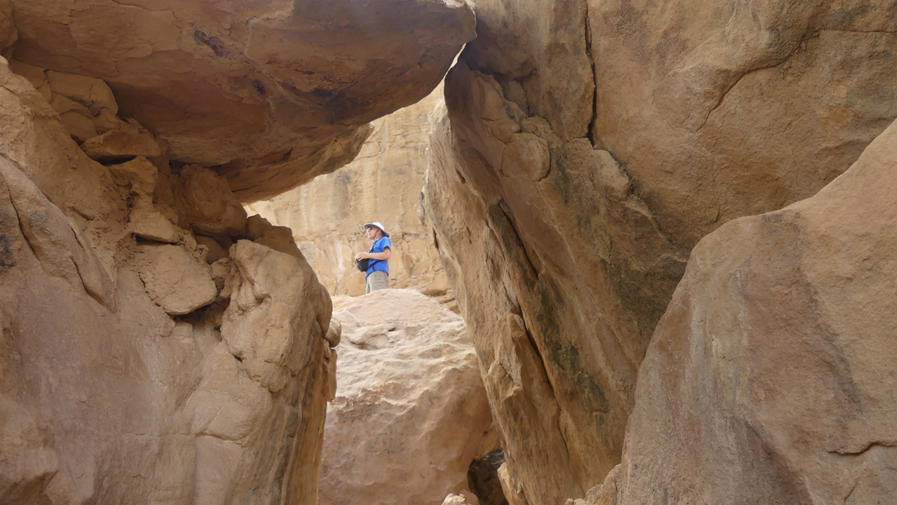 looking through a hole in the rock