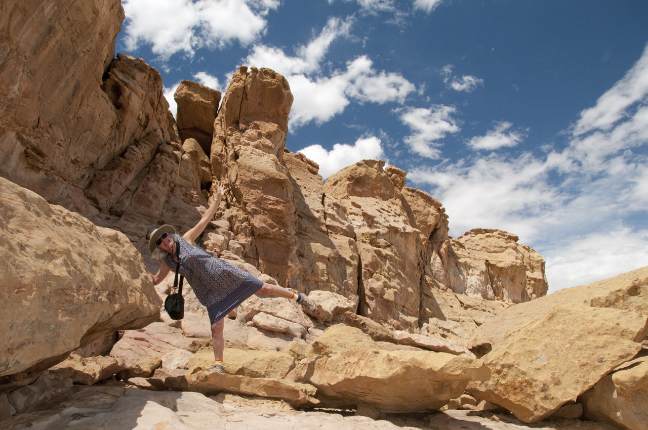 posing in the sandstone