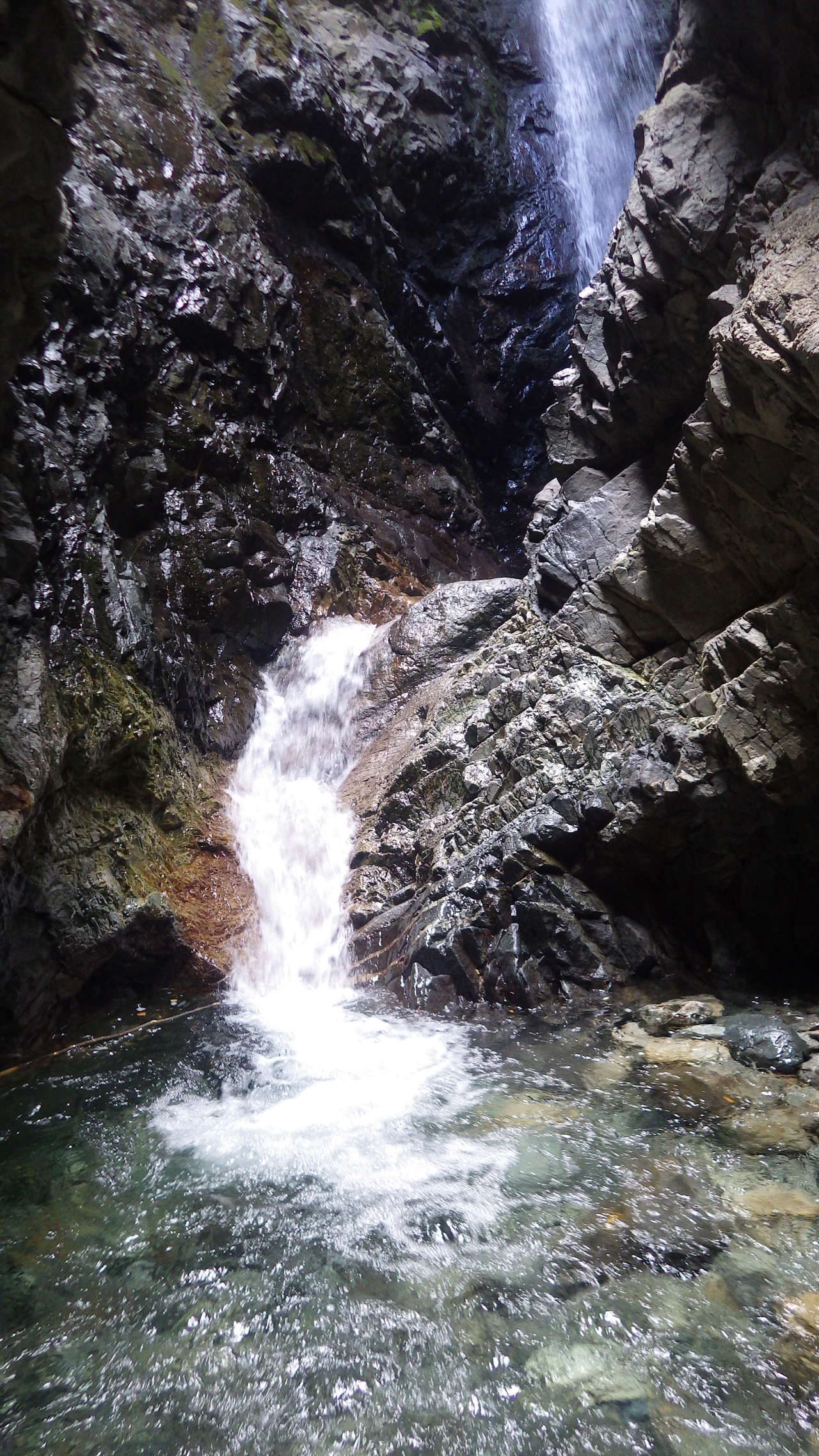 waterfall in a slot canyon