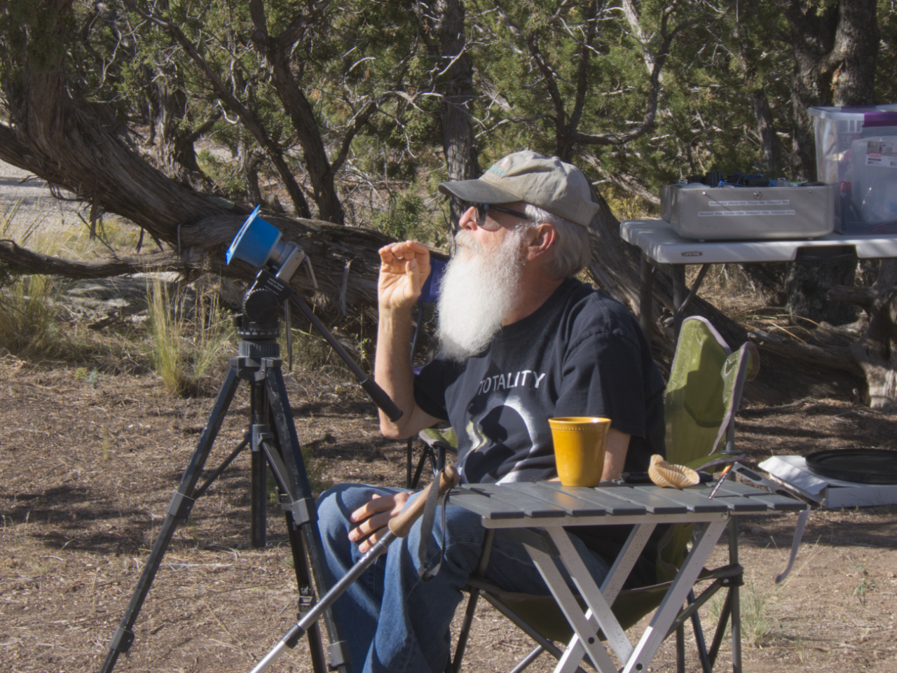 Tom photographing the eclipse