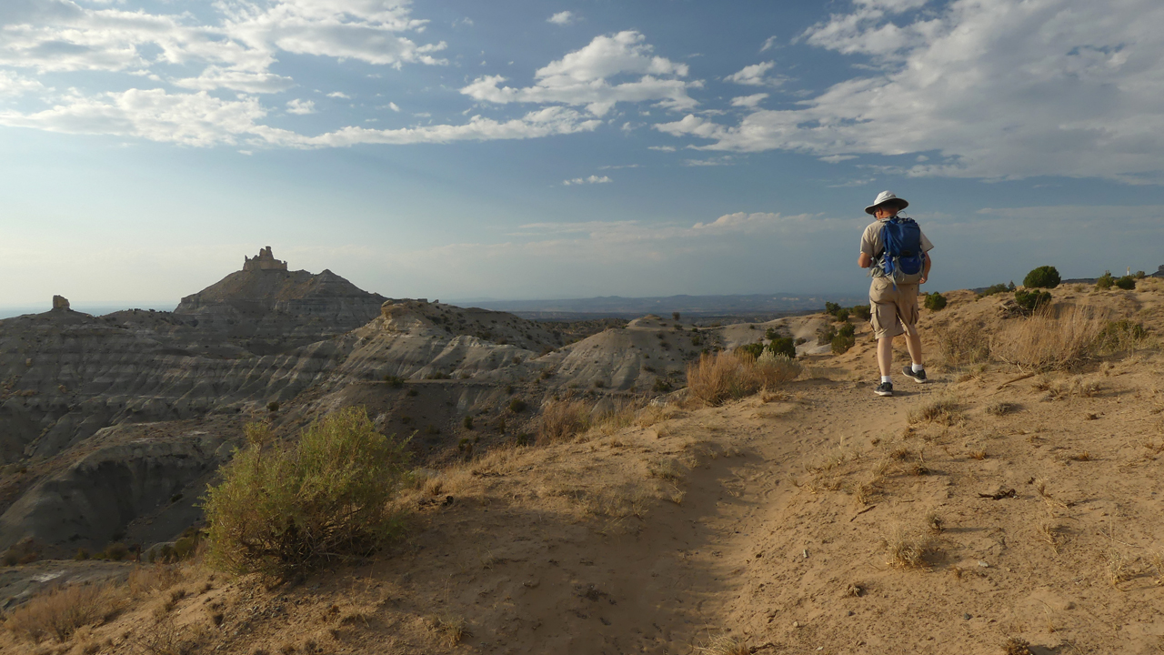 Dennis hiking toward Angel Peak