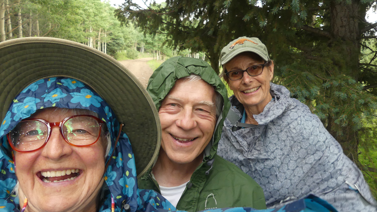 Hikers in the rain