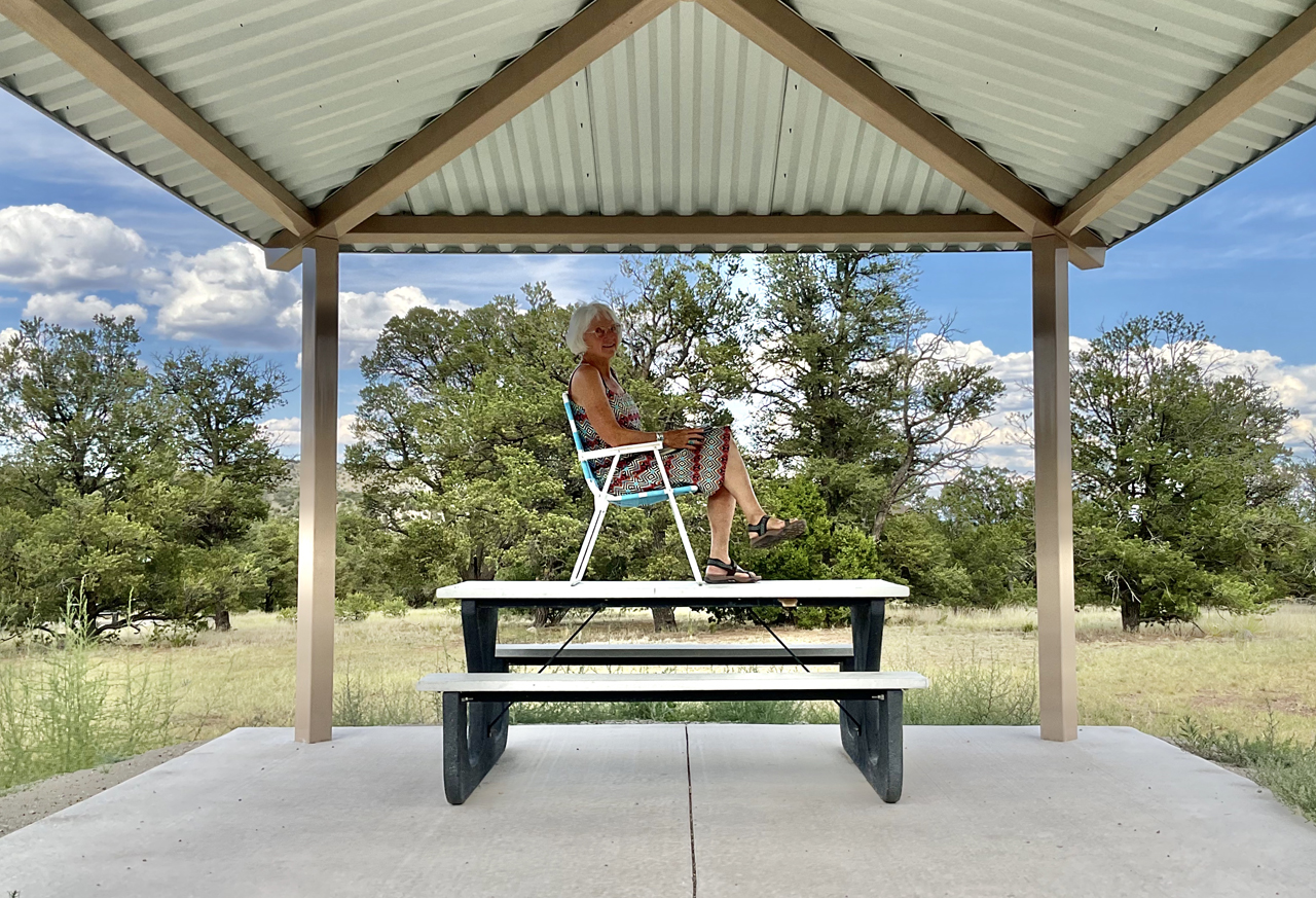 chair on picnic table