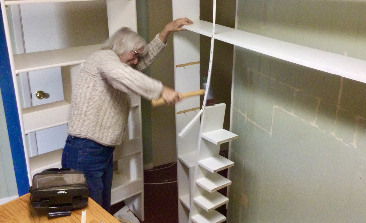 destroying the pantry shelves