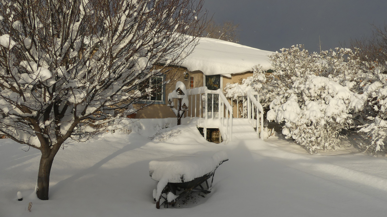 our house in the snow