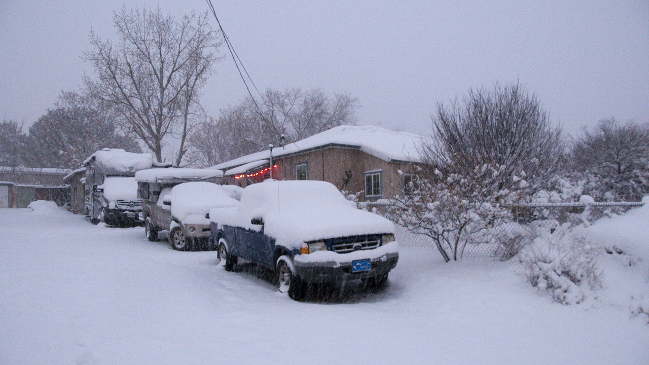 vehicles in the snow