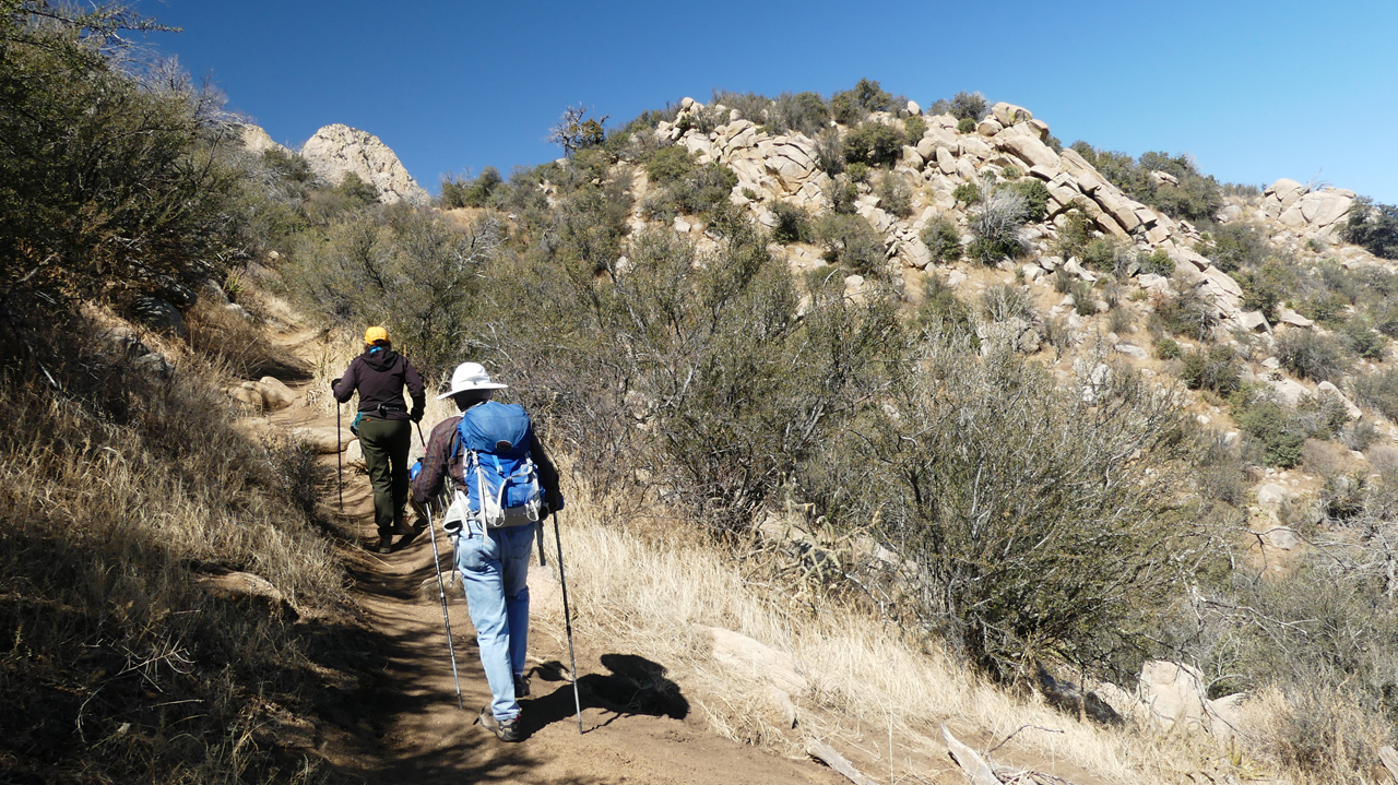 heading up the trail