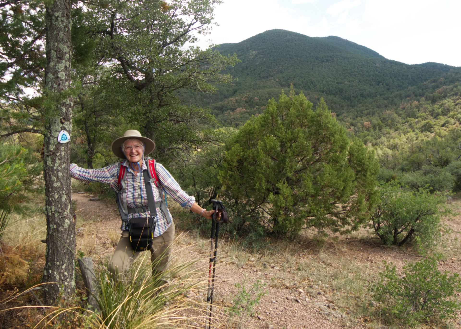 tired but smiling hiker near Bear Mountain