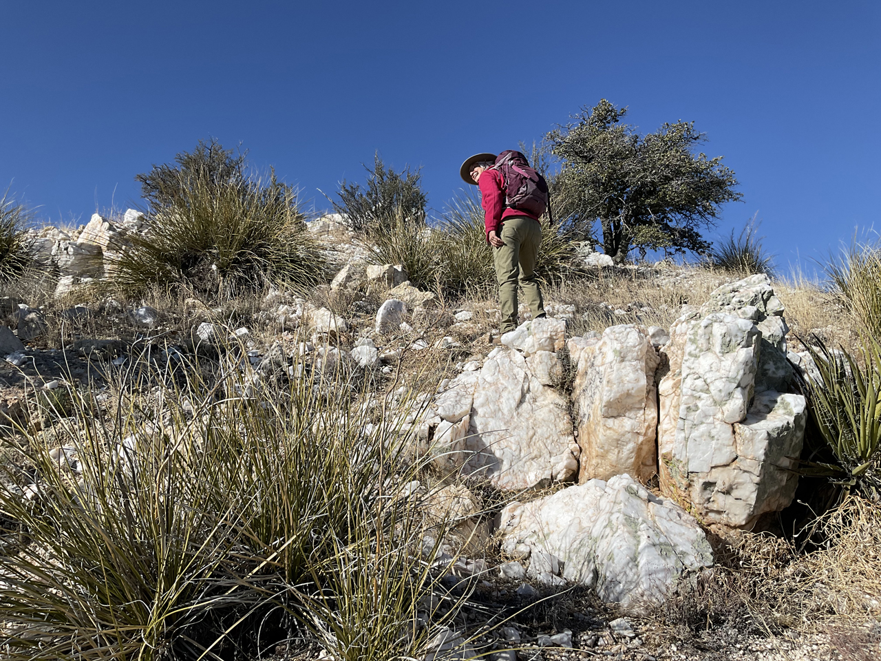 me climbing to the top of the quartz mountain