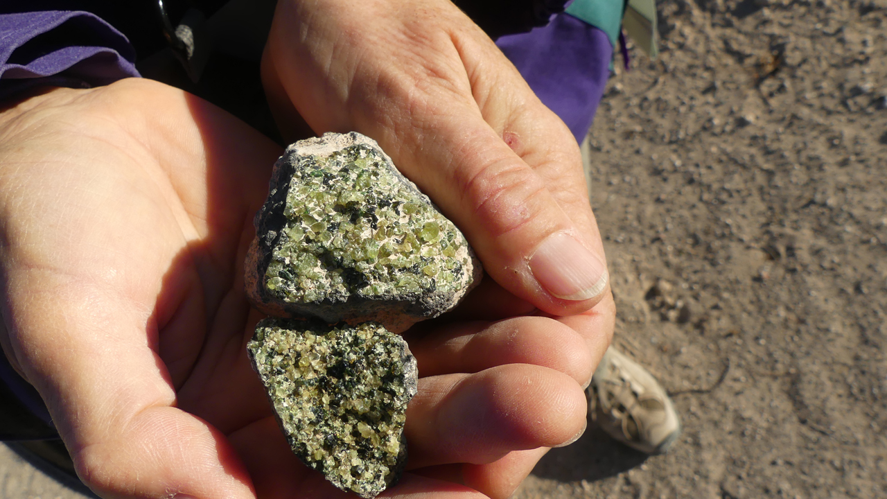 chunks of olivine