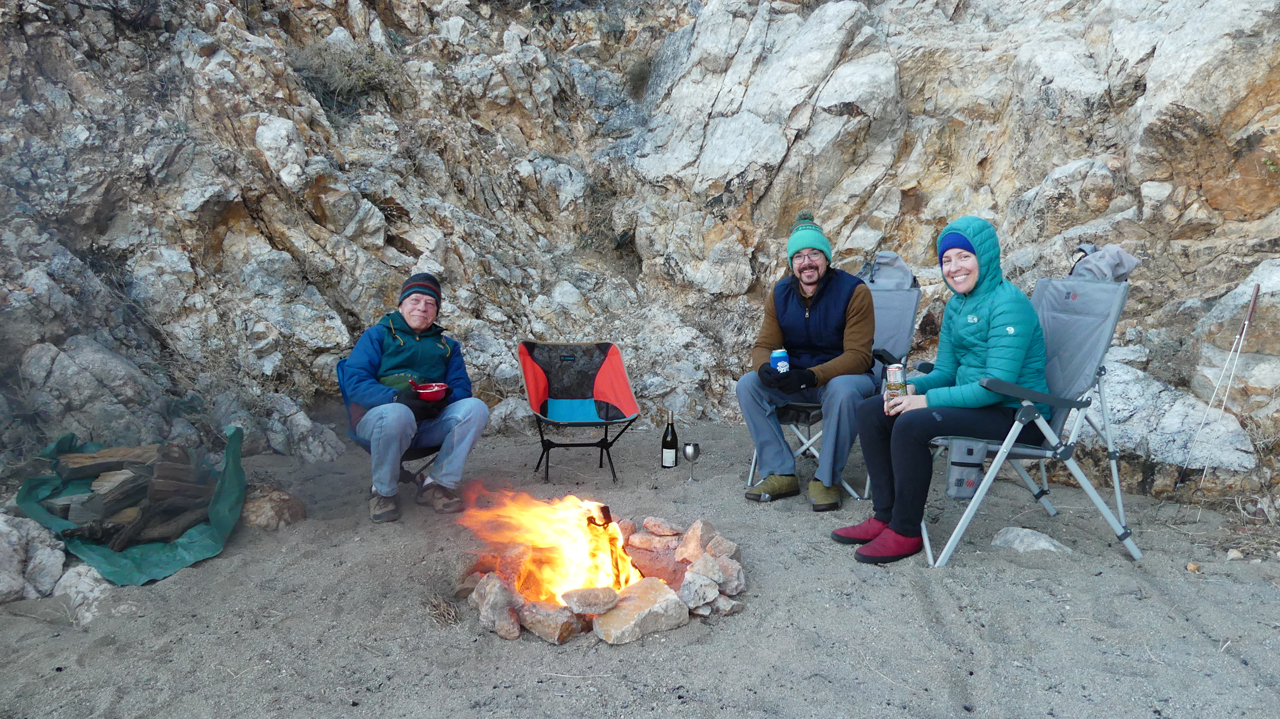 campfire at dusk