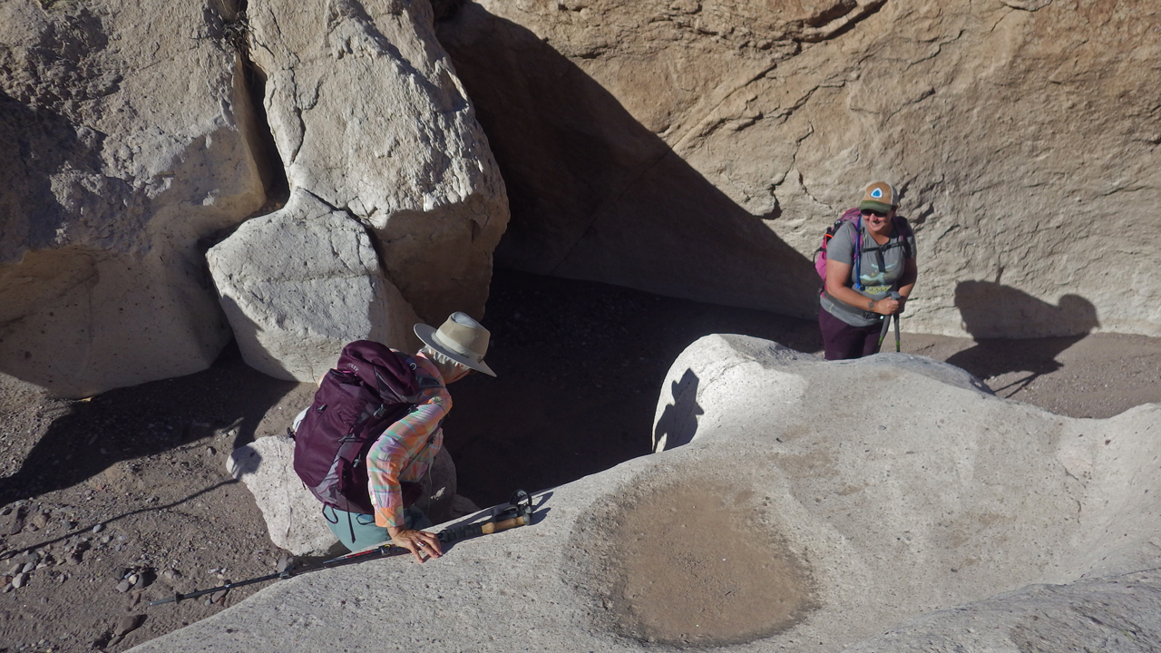 descending a steep drop