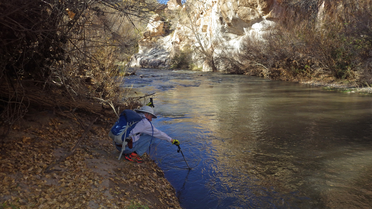 checking the water depth