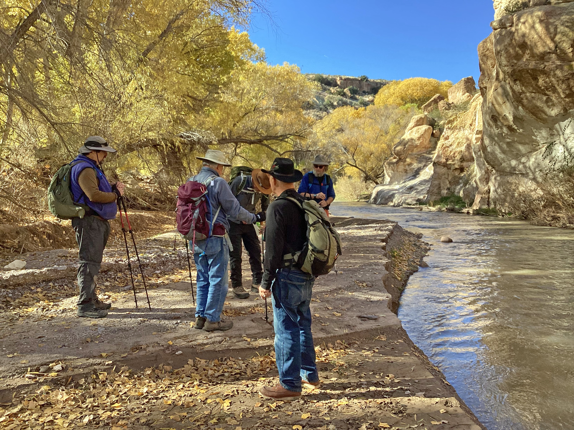 sandy beach along the Gila River