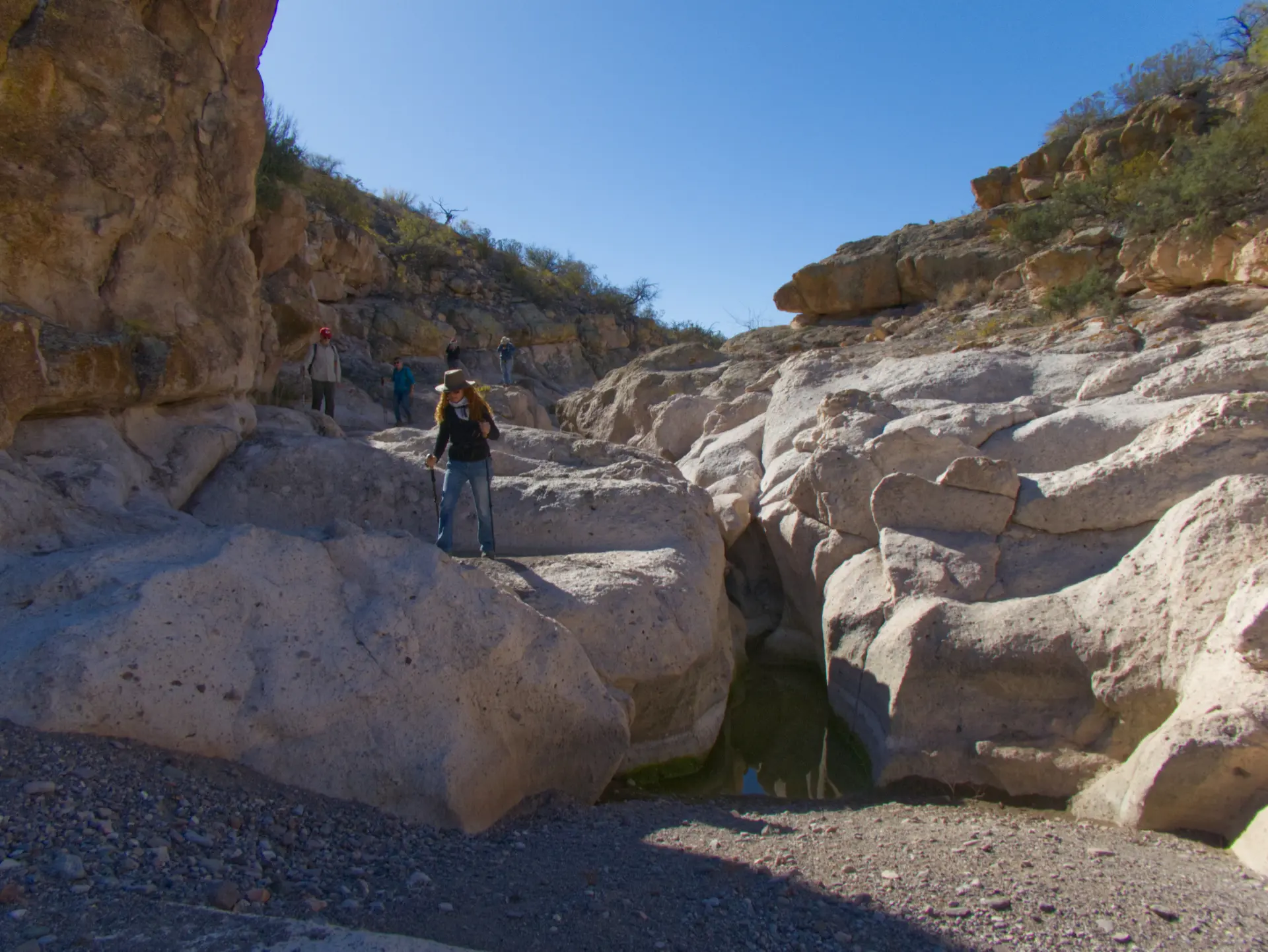 navigating some white volcanic tuff