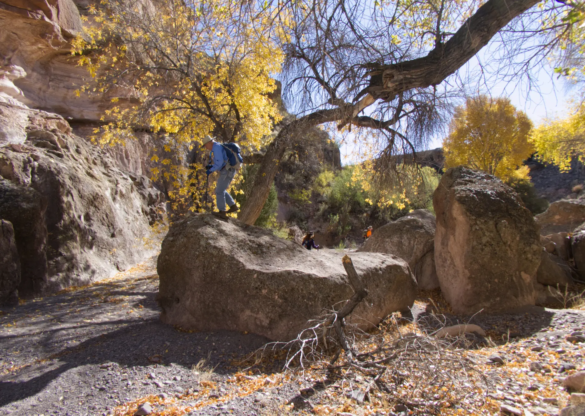 Dennis on a giant boulder in the canyon