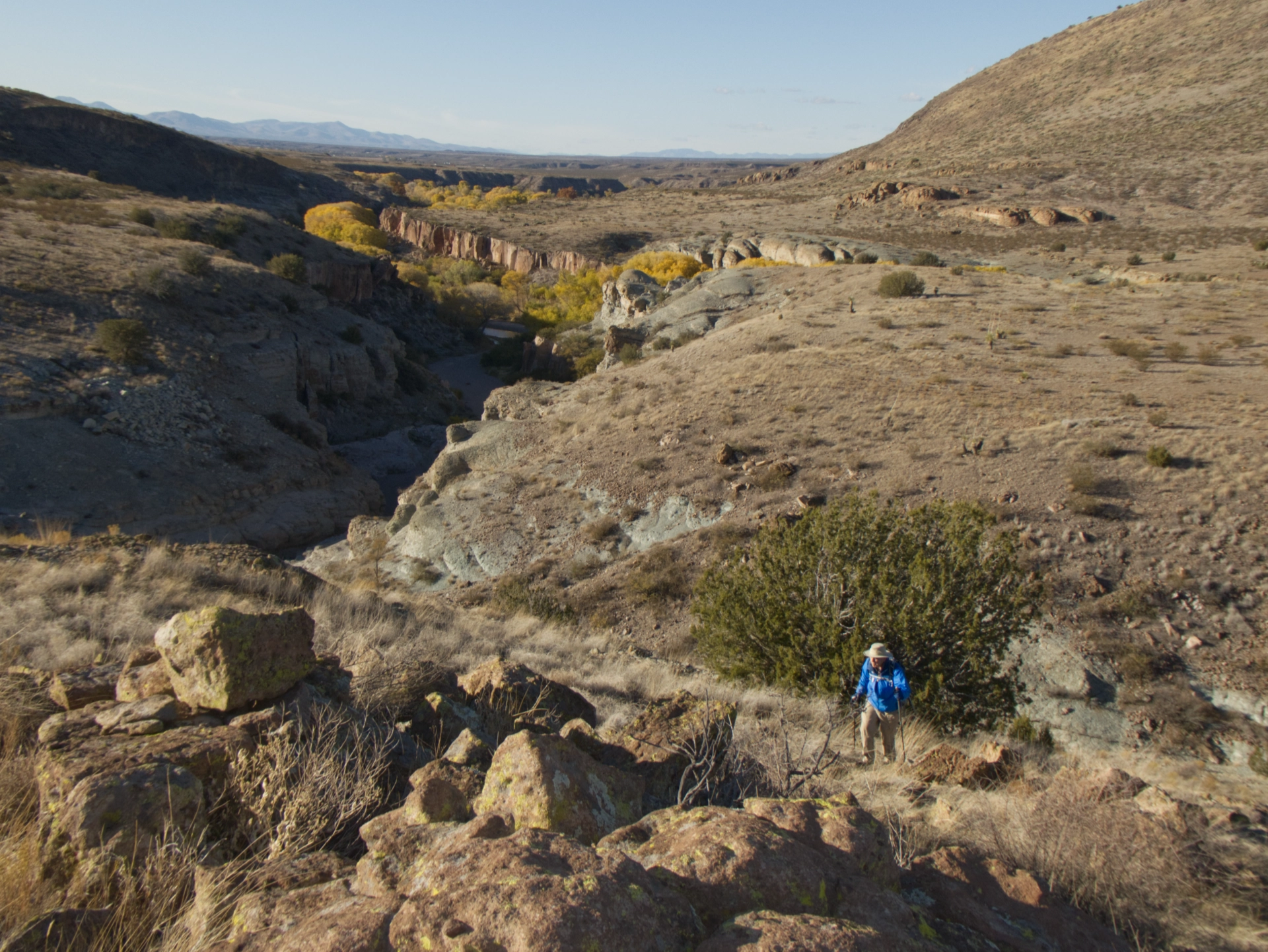 Dennis climbing out of the canyon