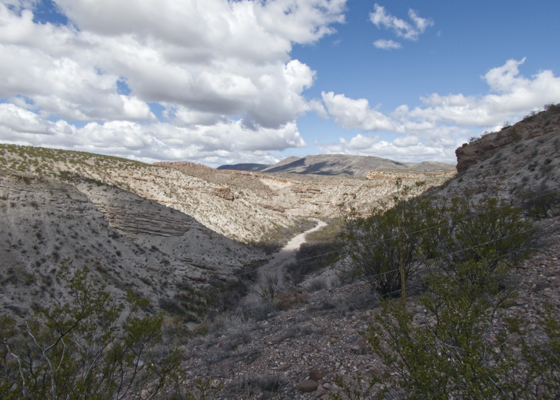 up and out of the canyon