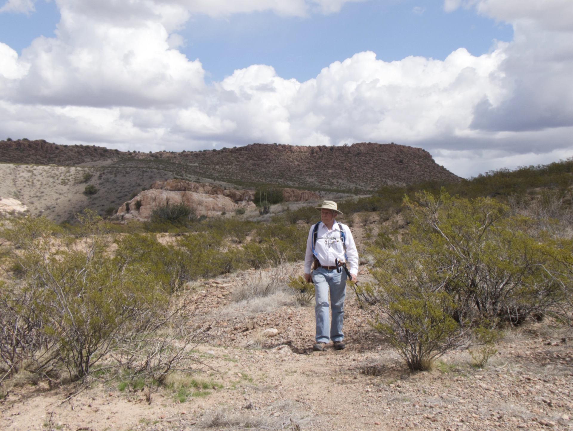 hiking overland above the river