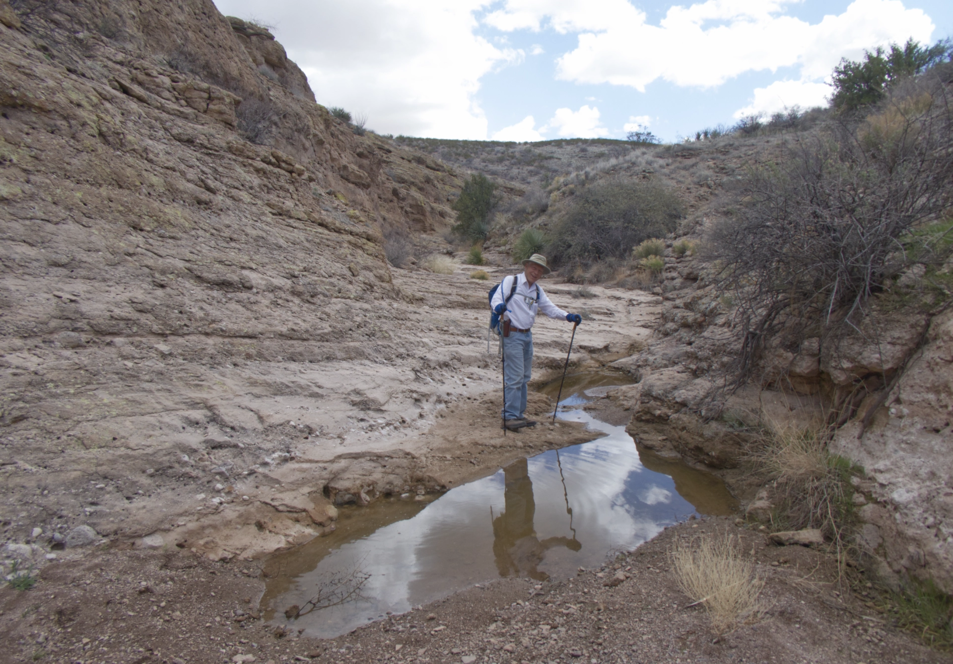 reflecting pool in a side canyon