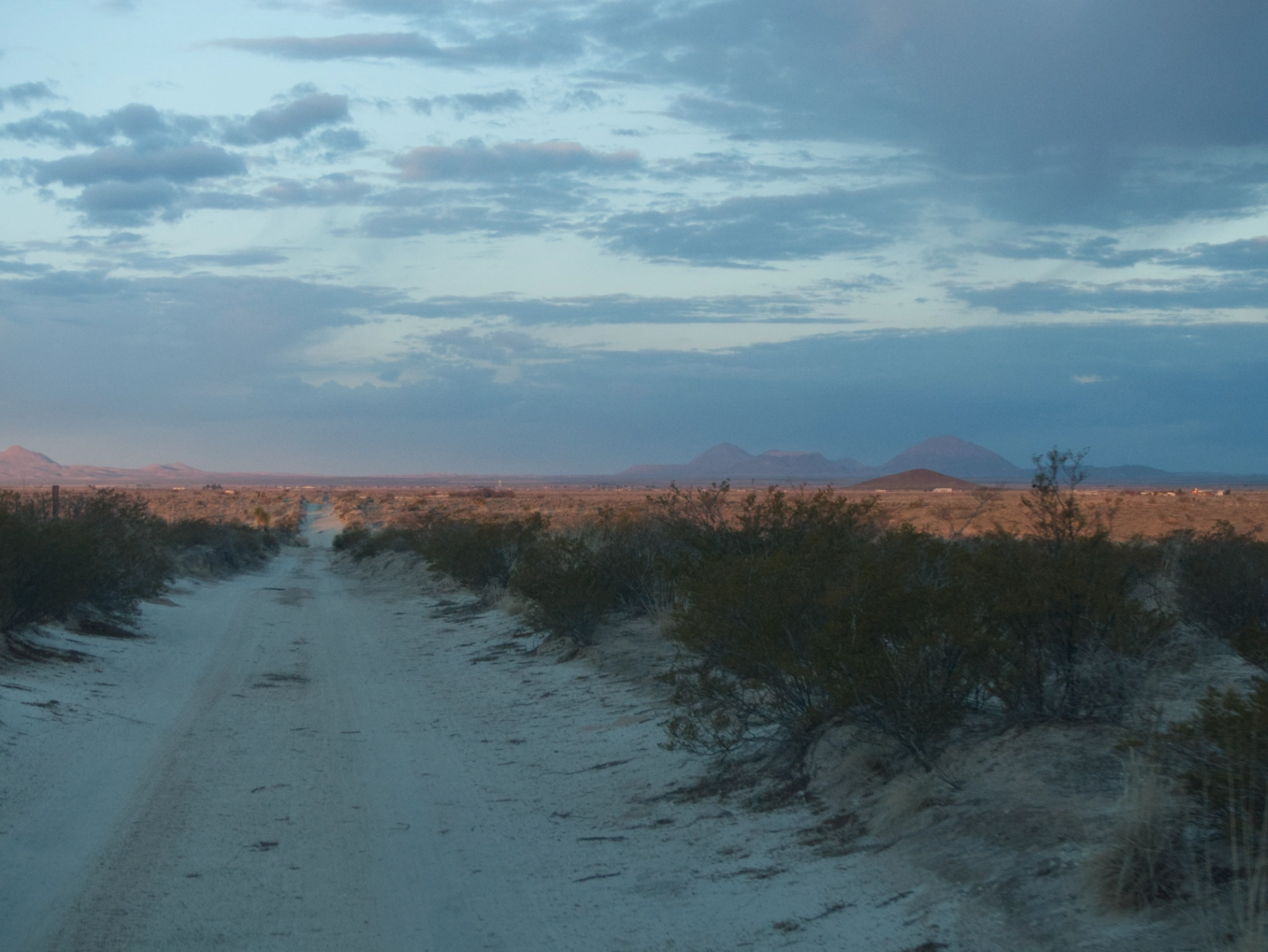 rough road at dawn in the Salt Basin