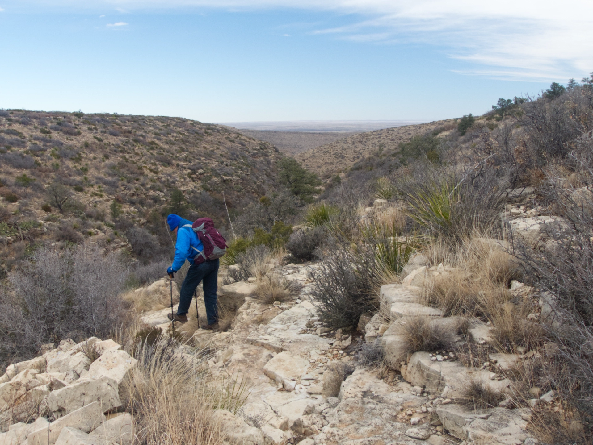 descending into Sitting Bull Canyon