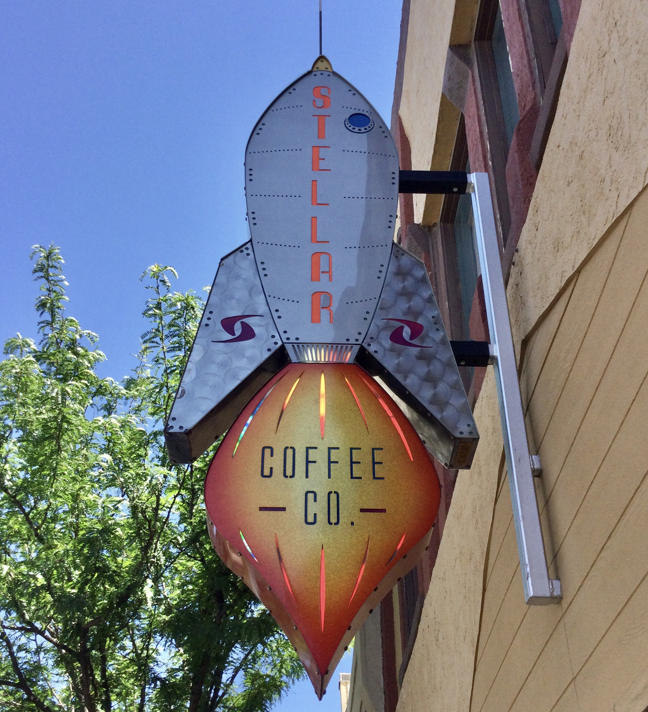 sign at coffee shop in Roswell