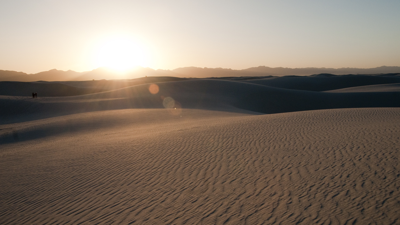 sand dunes at sunset